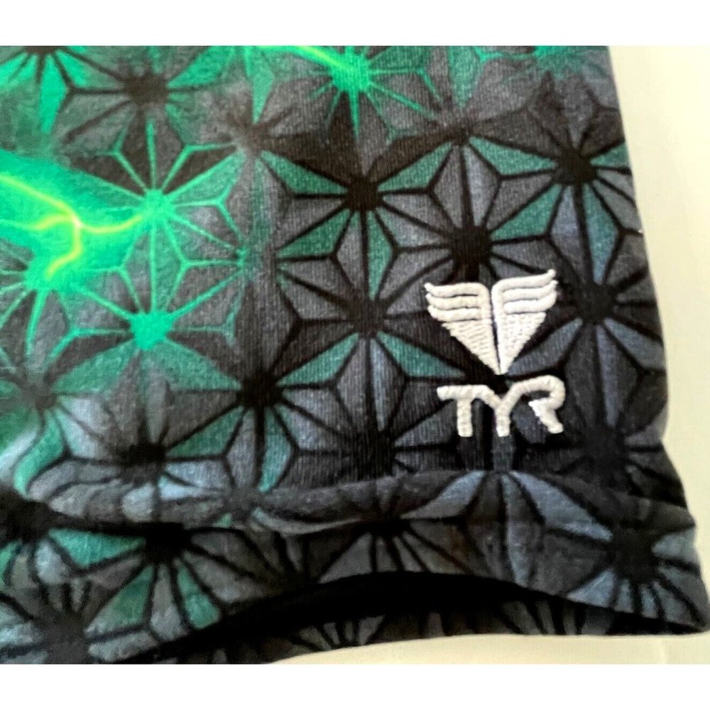 TYR Durafast Lite ILLUME Allover Jammer Men Swim Black Green Size 32 - $54 - Picture 4 of 7